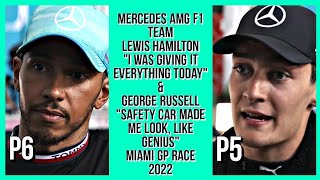 DUOS MERCEDES BOYS LEWIS HAMILTON & GEORGE RUSSELL POST RACE INTERVIEW MIAMI GP 2022