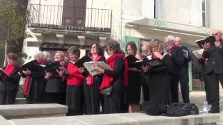 Koor op kerstmarkt Aubeterre 2014
