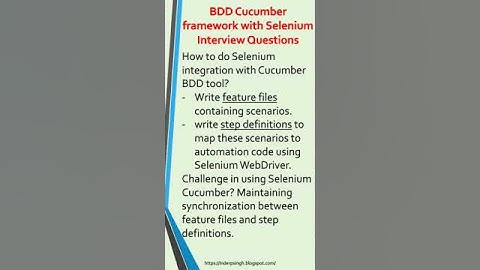 Cucumber framework Selenium-BDD Cucumber framework with Selenium-Cucumber With Selenium-Cucumber