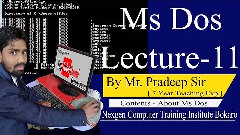 Ms dos tutorial (Hindi) | date, time, copy con, md, cd, rd, cls, rd, exit commands