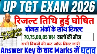 UP TGT RESULT DATE OUT 🎯 UP TGT CUT OFF 2026 ALL SUBJECTS || UP TGT QUESTION CHALLENGE ALL SUBJECT