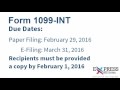 E-file IRS Form 1099-INT for Interest Income