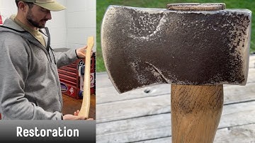 Restoring old axe head and installing a new axe handle