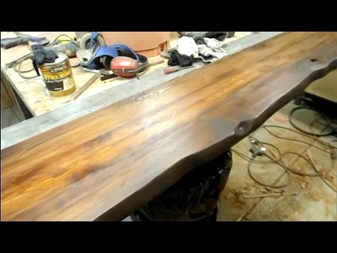 Woodworking Simulated Walnut Live Edge Slab Top - YouTube