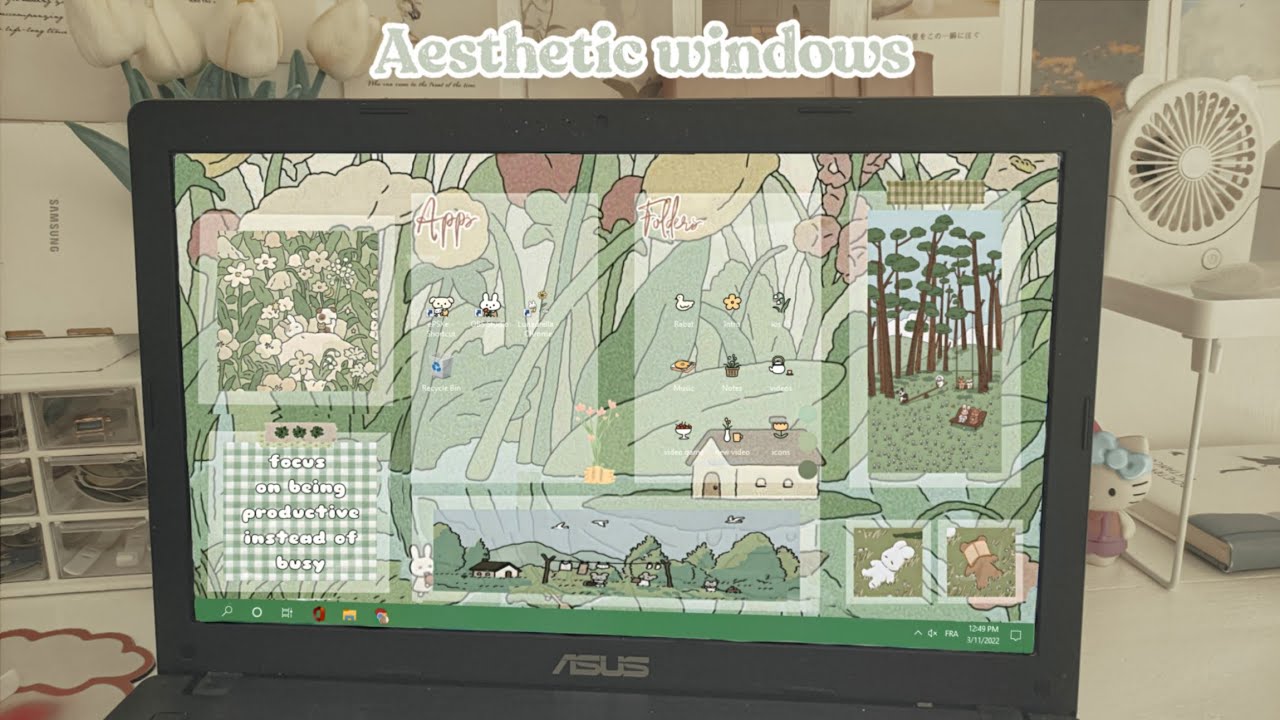 how to make your laptop aesthetic (Windows 10 customization) Aube Blue