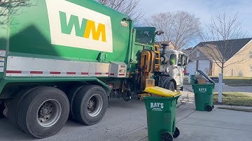 Post Christmas Trash | WM Autocar Labrie Automizer Dumping Full Bins
