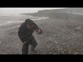 Spray from a big wave hits BBC reporter - BBC News