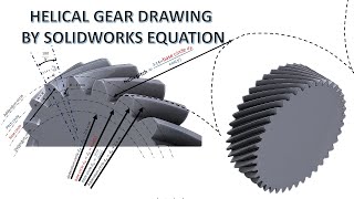 HELICAL GEAR DRAWING BY SOLIDWORKS EQUATION