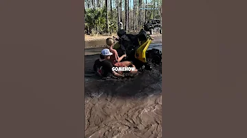 Girl Vs Muddy Water With Her ATV 