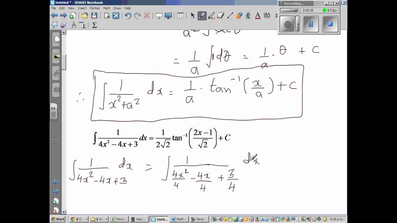 Integration of 1/( x^2+a^2) and its application YouTube