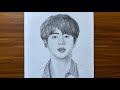Easy Drawing Jin BTS Pencil Sketch Tutorials For Beginners Drawing Step By Step រ នគ រ 