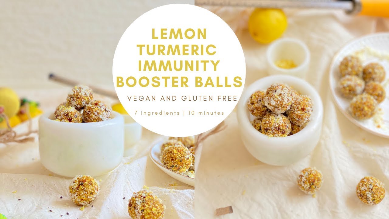 Vegan Gluten Free Lemon Turmeric Immunity Booster Balls