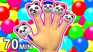 "Finger Family Song" & Colors Learning | 3D Rhymes Mega Collection | Pandas, Balls & Surprise Eggs screenshot 2