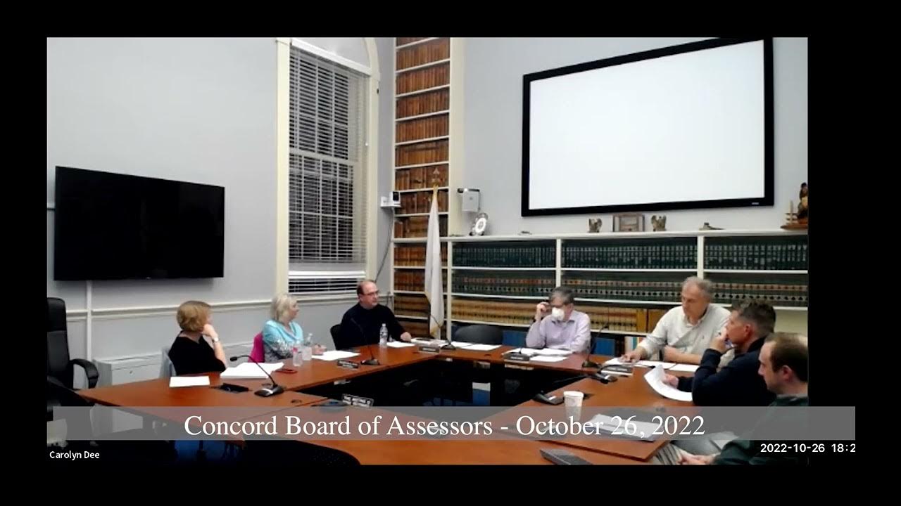 Concord Board of Assessors October 26, 2022 YouTube