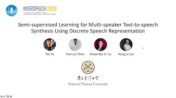 [INTERSPEECH 2020]  Semi-supervised Learning for Multi-speaker Text-to-speech Synthesis