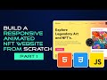 Build a responsive NFT marketplace website with animations | HTML5 and CSS3 Tutorial
