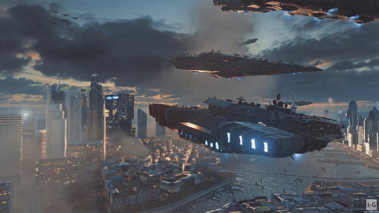 Futuristic City Defending the City Black Sky Call of Duty