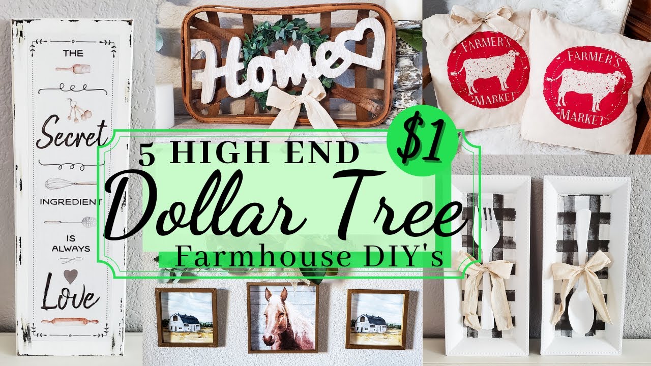 5 High End Dollar Tree Farmhouse DIYs | Dollar Tree DIYs | High End ...