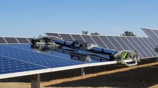 Robotic Solar Panel Cleaner Demonstration At UC Davis Solar Farm