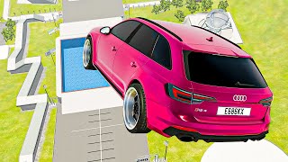 Dangerous Cars Jumping In Pools – BeamNG Drive