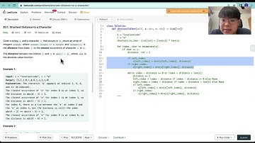 (Screw up Edition) Leetcode Python - Easy - Shortest Distance to a Character (Linear)
