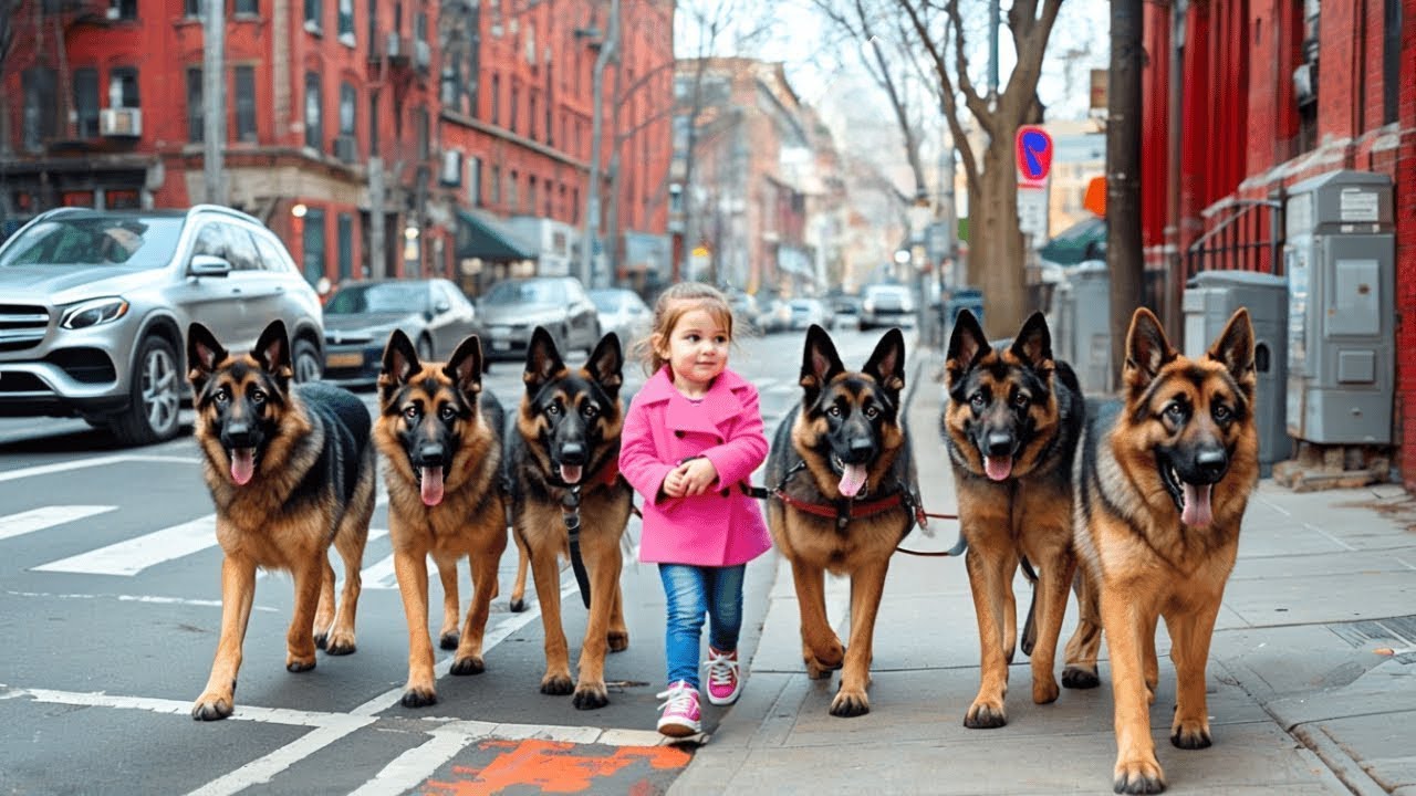 Malá Holčička Každé Ráno Venčí 6 Německých Ovčáků— Dokud Lidé Nezjistí Její Neuvěřitelné Tajemství!