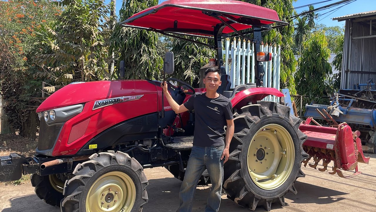 Siêu phẩm Yanmar 358 kèm đuôi xới về mần dâu Thanh Hoá. 
