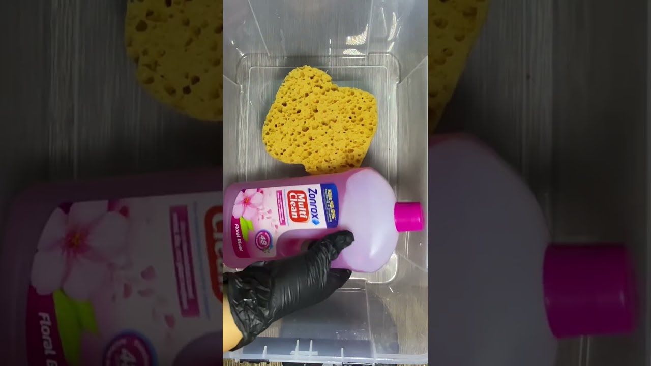 WHOLE BOTTLE OF ZONROX FLORAL BLAST ASMR SPONGE SQUEEZING 