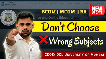 Don’t Choose Wrong Subjects ❌  CDOE Mumbai University 2025 Subject Selection Guide