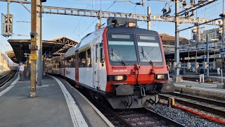 Départ d'une UM2 de RBDe 560 'Domino' CFF tractant B 'Inova' et ABt à Lausanne (Voie 7) Départ d'une UM2 de RBDe 560 'Domino' CFF tractant B 'Inova' et ABt à Lausanne (Voie 7)