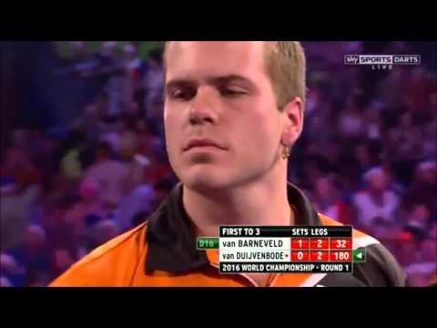 DIRK VAN DUIJVENBODE BUSTS A 180! - PDC World Darts Championship 2016 vs Barney