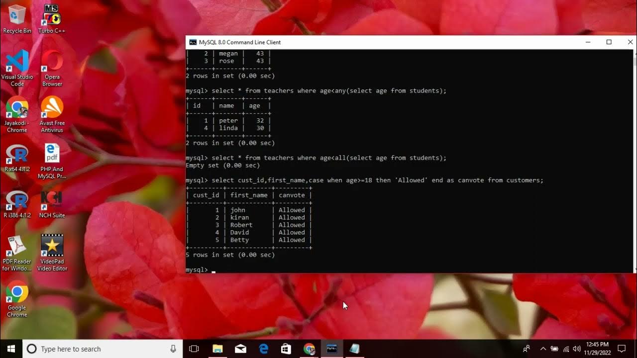 How to implement any and all operators in sql - practical video - YouTube