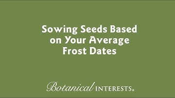 Sowing Seeds Based on Your Average Frost Dates