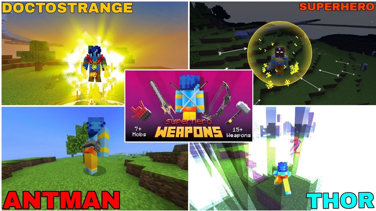 MINECRAFT SUPERHERO MOD FOR DLC IN MCPE - YouTube