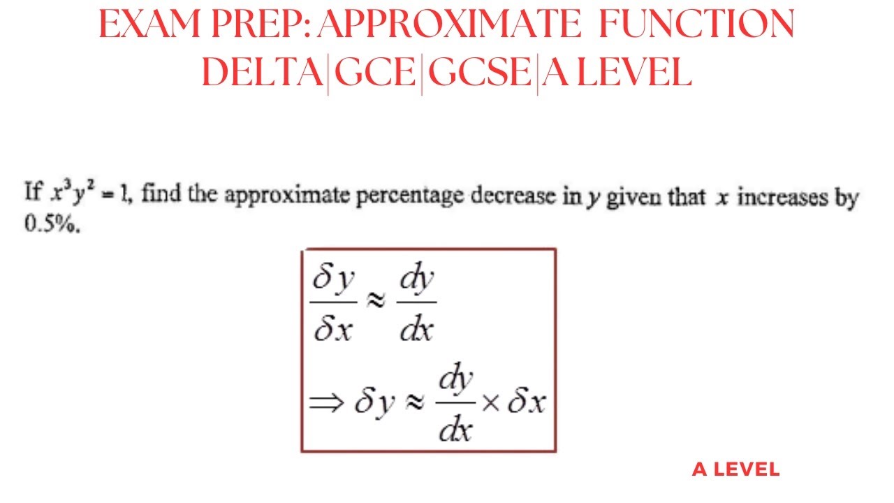 Exam Prep: Approximate Change In y| Small Changes| Delta| GCSE | GCE| A ...