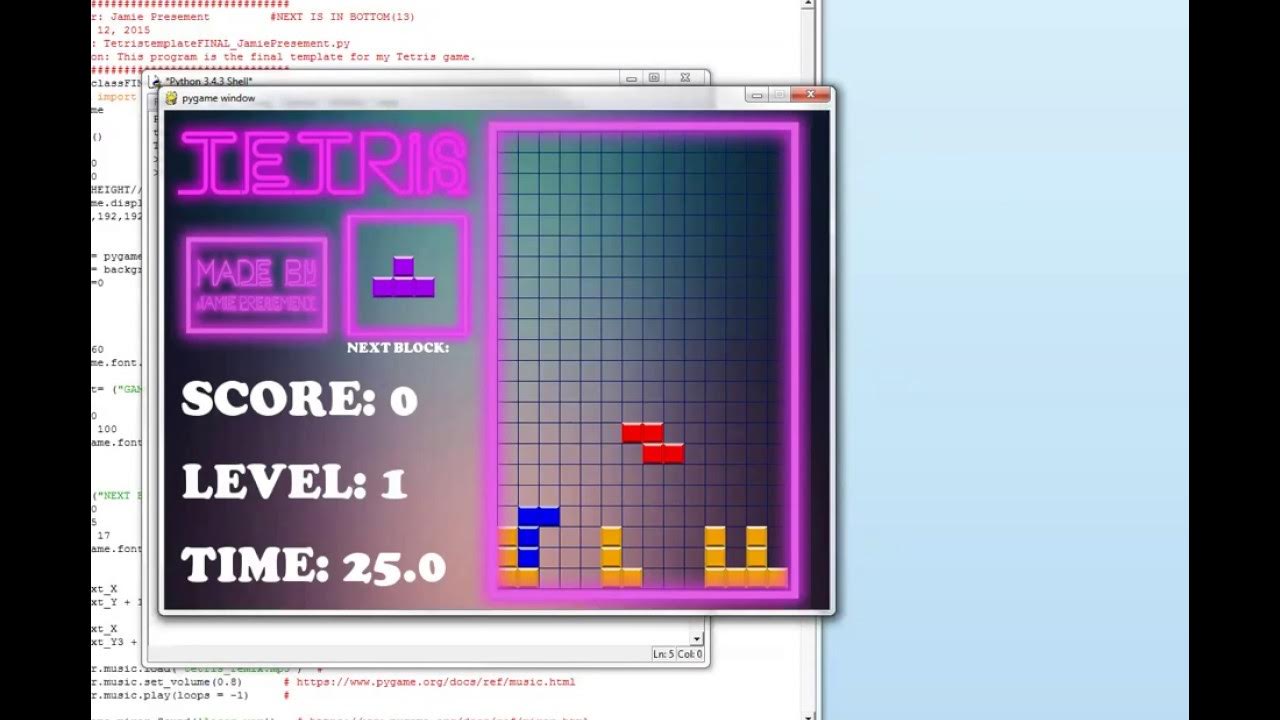 Tetris - Python Game - YouTube