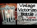 DIY Vintage Βικτοριανό μπουκάλι, με ριγέ εφέ αμμοβολής! ArteDiDeco [CC]