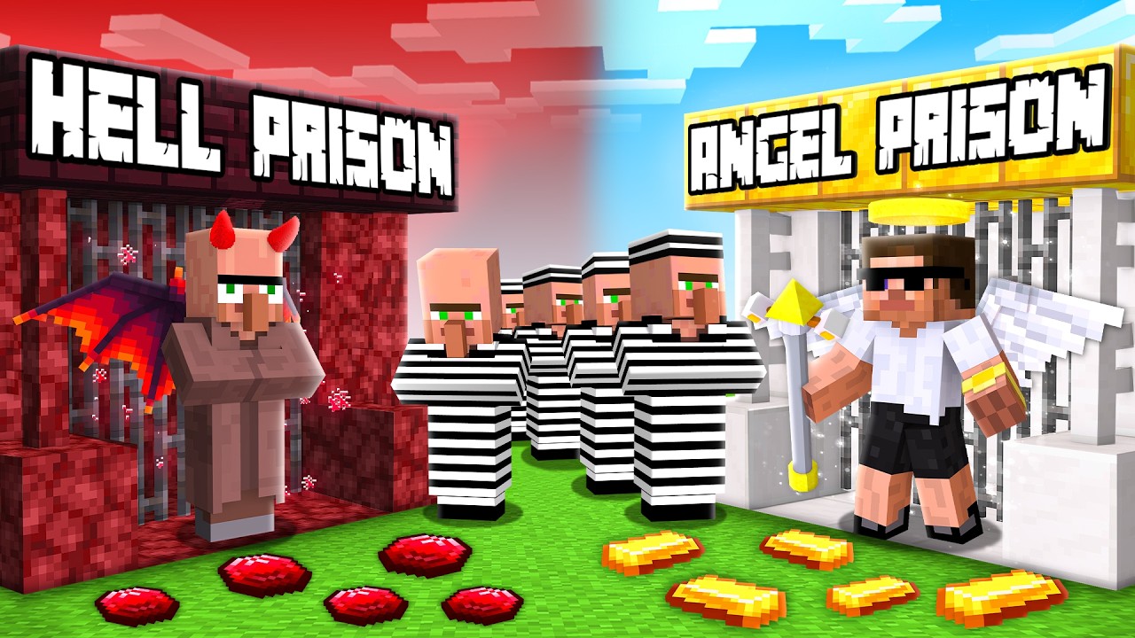 We Opened Hell & Heaven Prison for Villager in Minecraft.