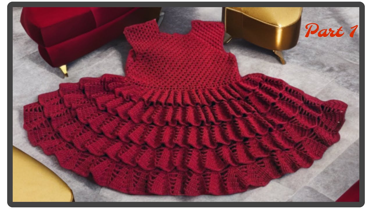 Latest & Stylish Crochet Baby Frock With Jacket(part 1)