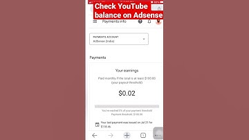 How to check YouTube balance on Adsense tamil #shorts