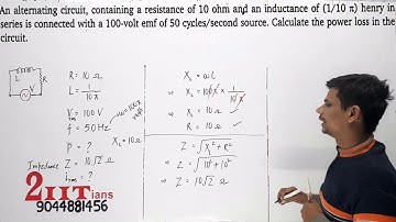 Alternating Current Q65 Class 12 Nootan Physics Numericals