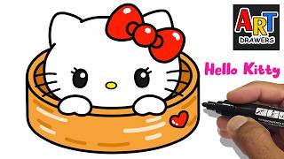 How to Draw HELLO KITTY - DUMPLING SQUISHY❤️SO CUTE