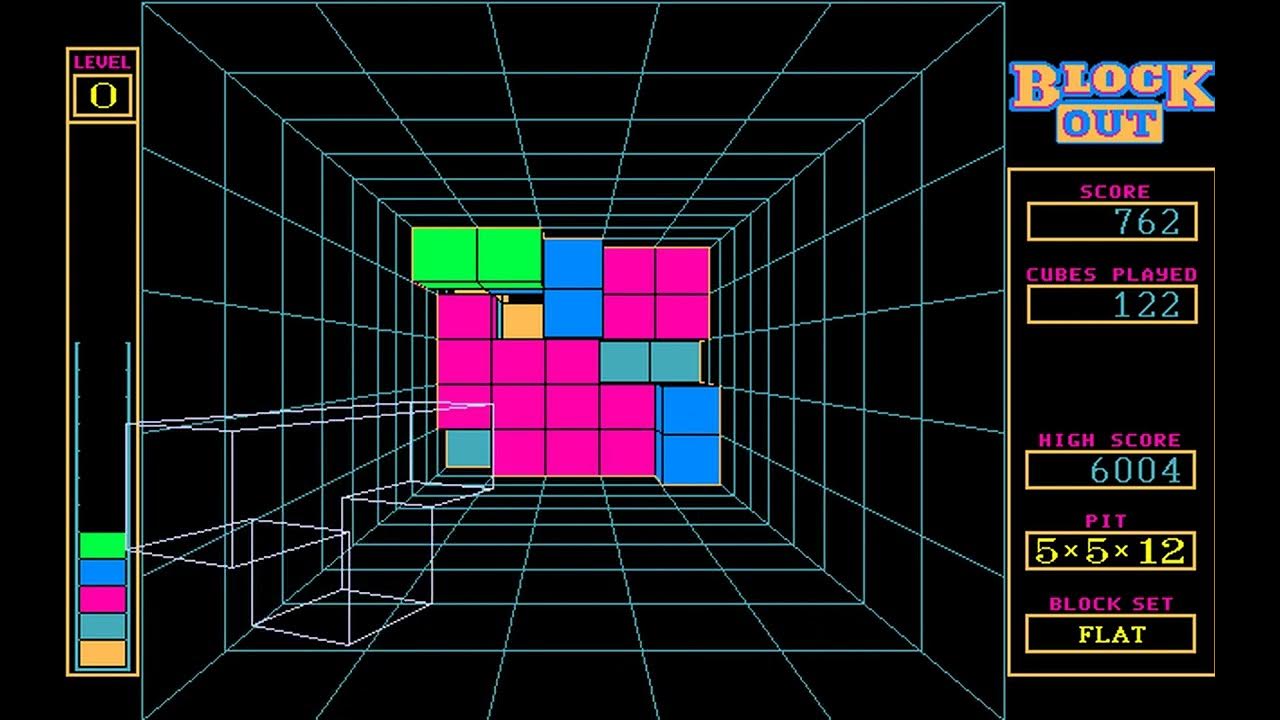 Block Out (ブロックアウト) (1990), PC98, Gameplay YouTube