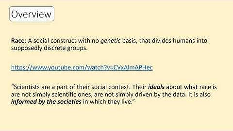 Race and Ethnicity (Lecture 1 of 2)