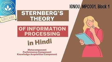 MPC001, Block 1, Unit 2, IGNOU || Sternberg’s Theory of Information Processing in Hindi