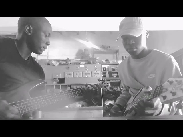 Ntlakuso the Producer on Lead guitar FT Wiseman on bass guitar #xitsongamusic class=