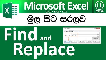 Microsoft Excel for Beginners in Sinhala -Part 11- Find and Replace - v2019 / v2016 / v2013