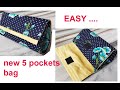 waste katran- बचे हुए कपड़ें के टुकड़ो से बनाए - multi pockets clutch handbag with zipper pocket/purse