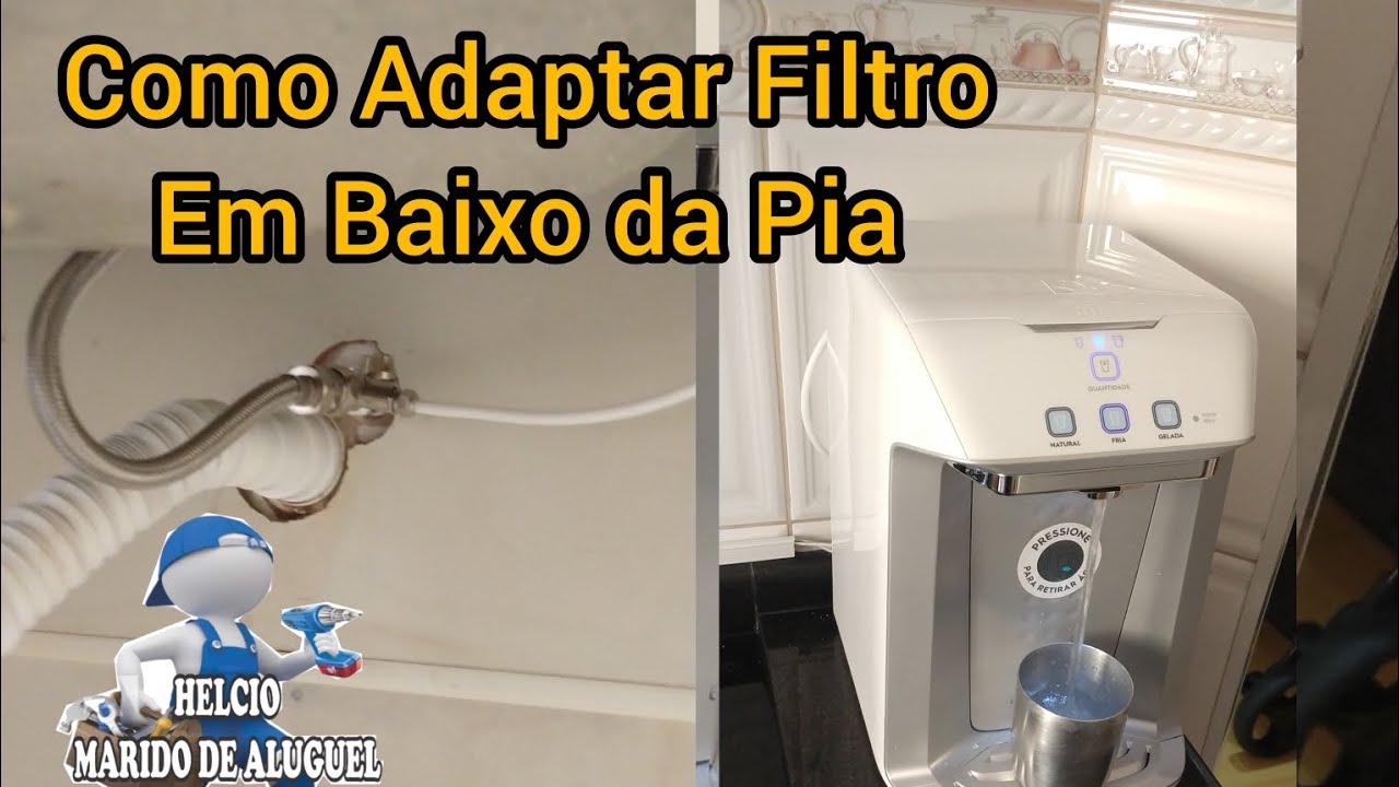 Fultroy Como Adaptar Filtro em baixo da pia ponto de água - YouTube
