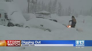 Resident In Sierra Digging Out After Heavy Snowfall